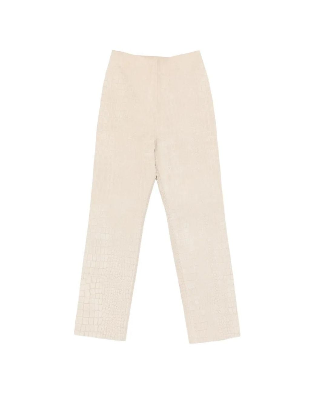 TOVE White Pantalon Tieve À Effet Peau De Crocodile