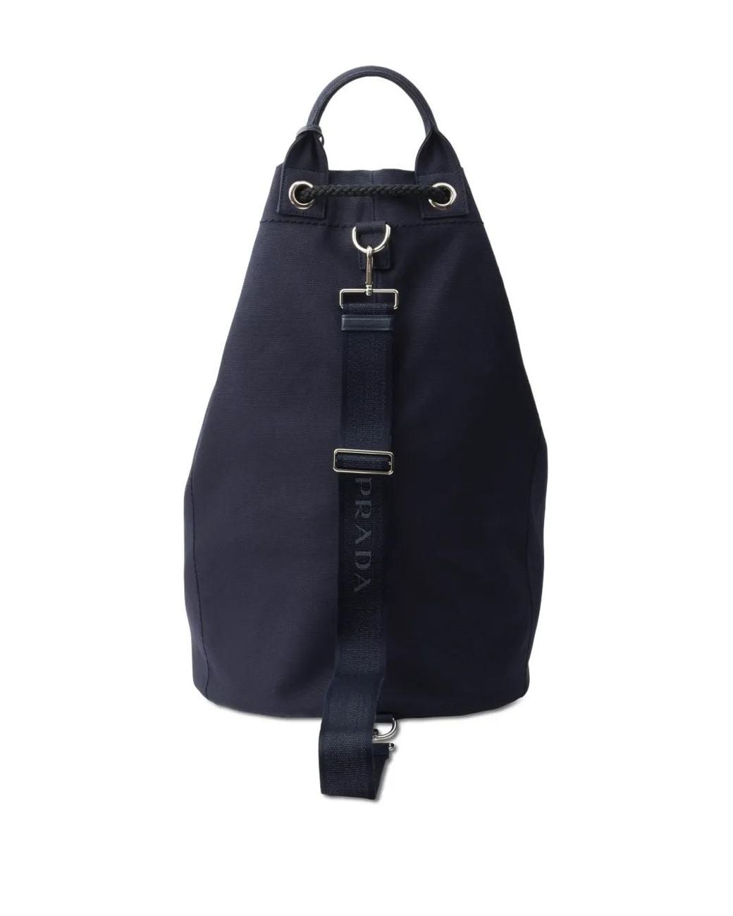 Prada Blue Canvas Drawstring Duffle Bag for men