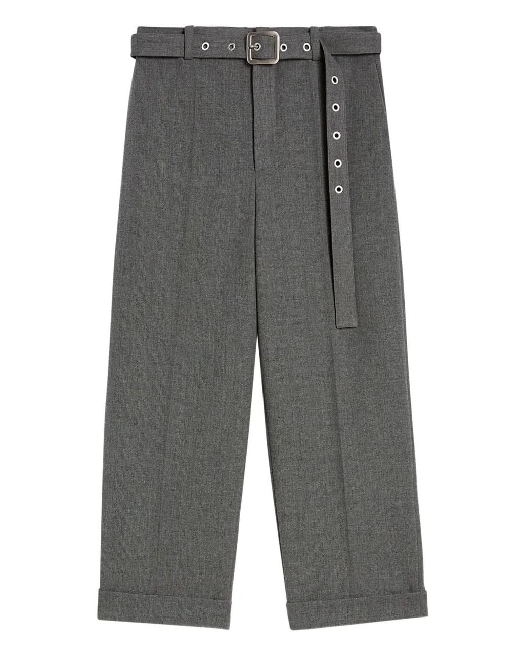 Jil Sander Gray Belted Pleated Trousers for men