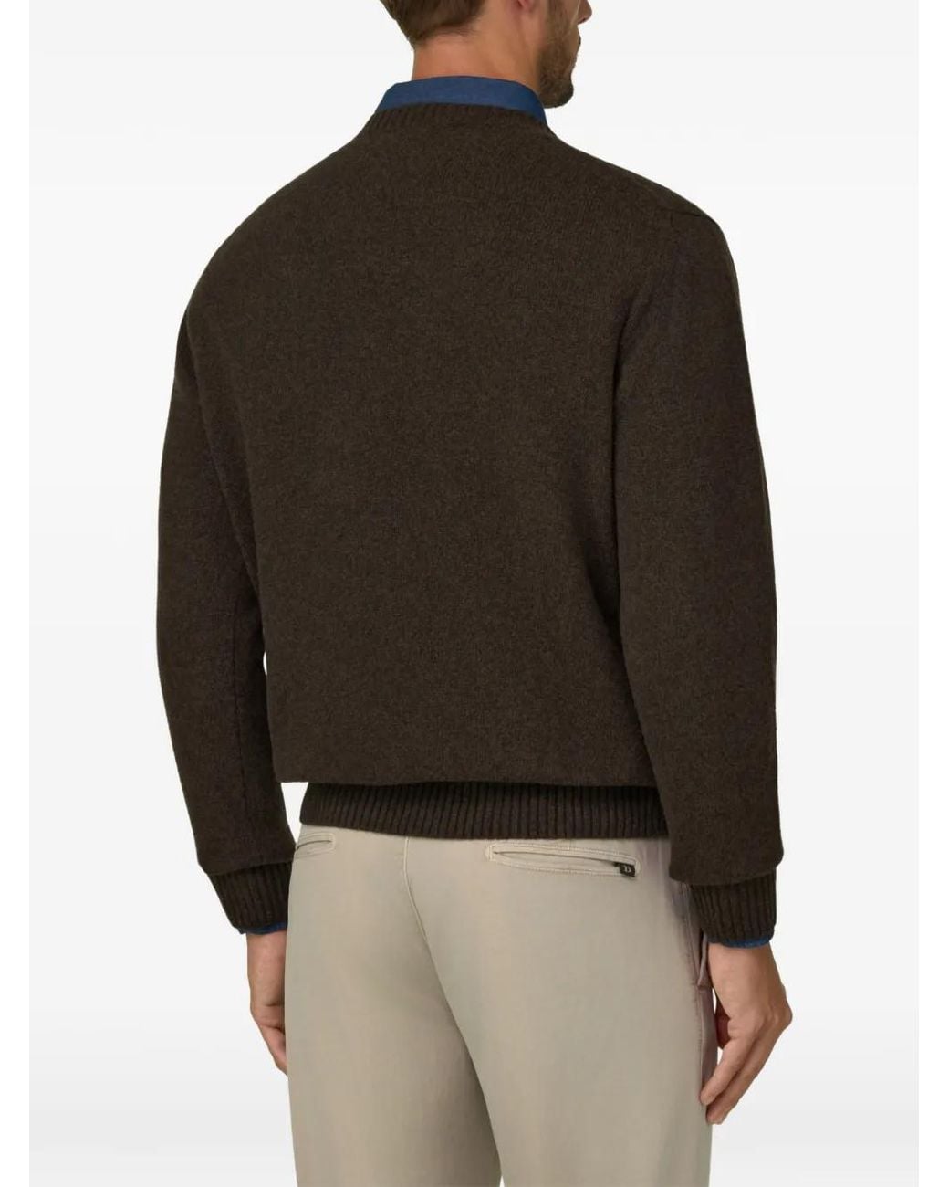 Boggi Brown Crew Neck Jumper for men