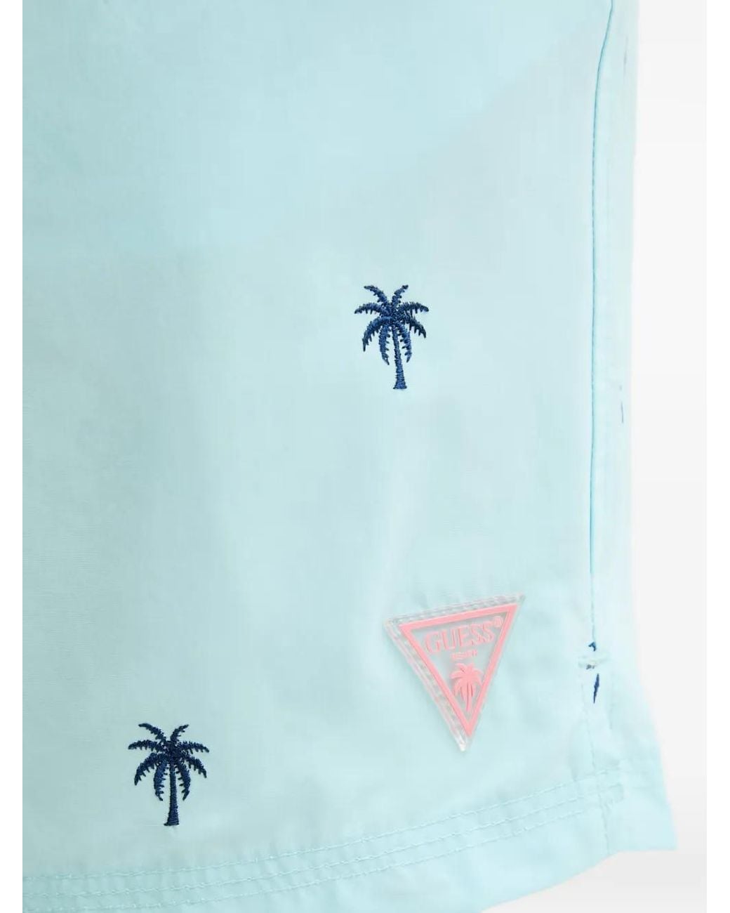 Guess Blue Palm-Tree Swim Shorts for men