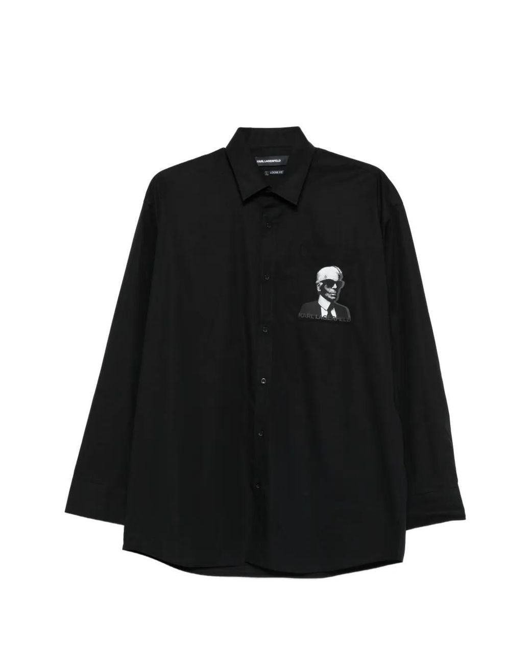 Karl Lagerfeld Black Chemise À Imprimé Graphique for men
