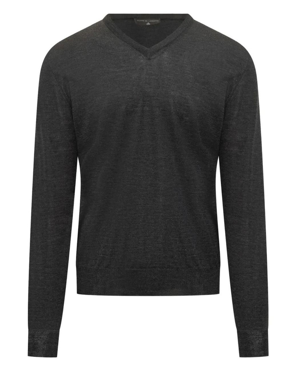 FILIPPO DE LAURENTIIS Black V-Neck Sweater for men