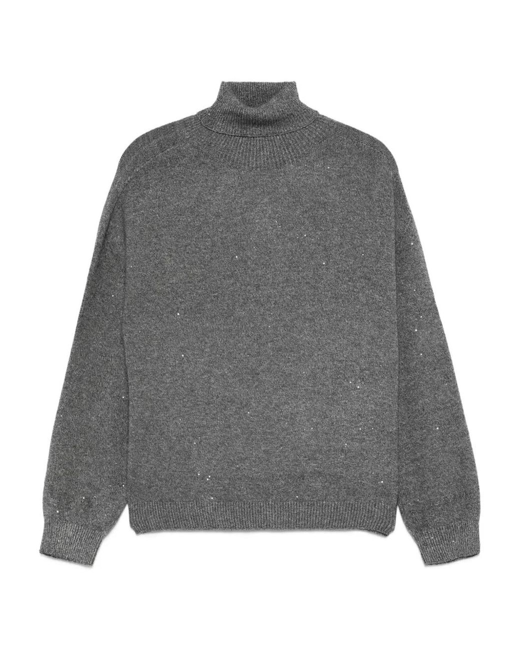 Liu Jo Gray High Neck Sweater With Relaxed Fit
