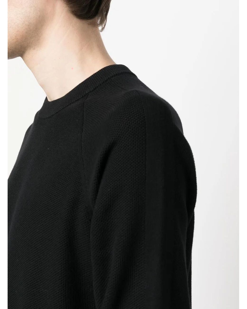 Michael Kors Black Bird's Eye Crew-Neck Jumper for men