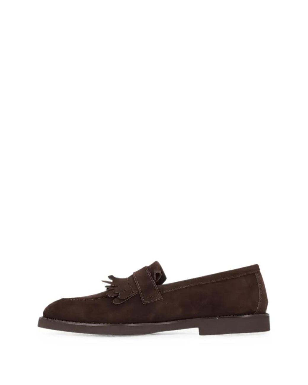 Doucal's Brown Fringed Buckle-Fastening Loafers for men