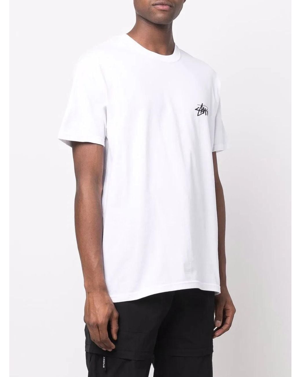 Stussy White Dice Logo-Print T-Shirt for men
