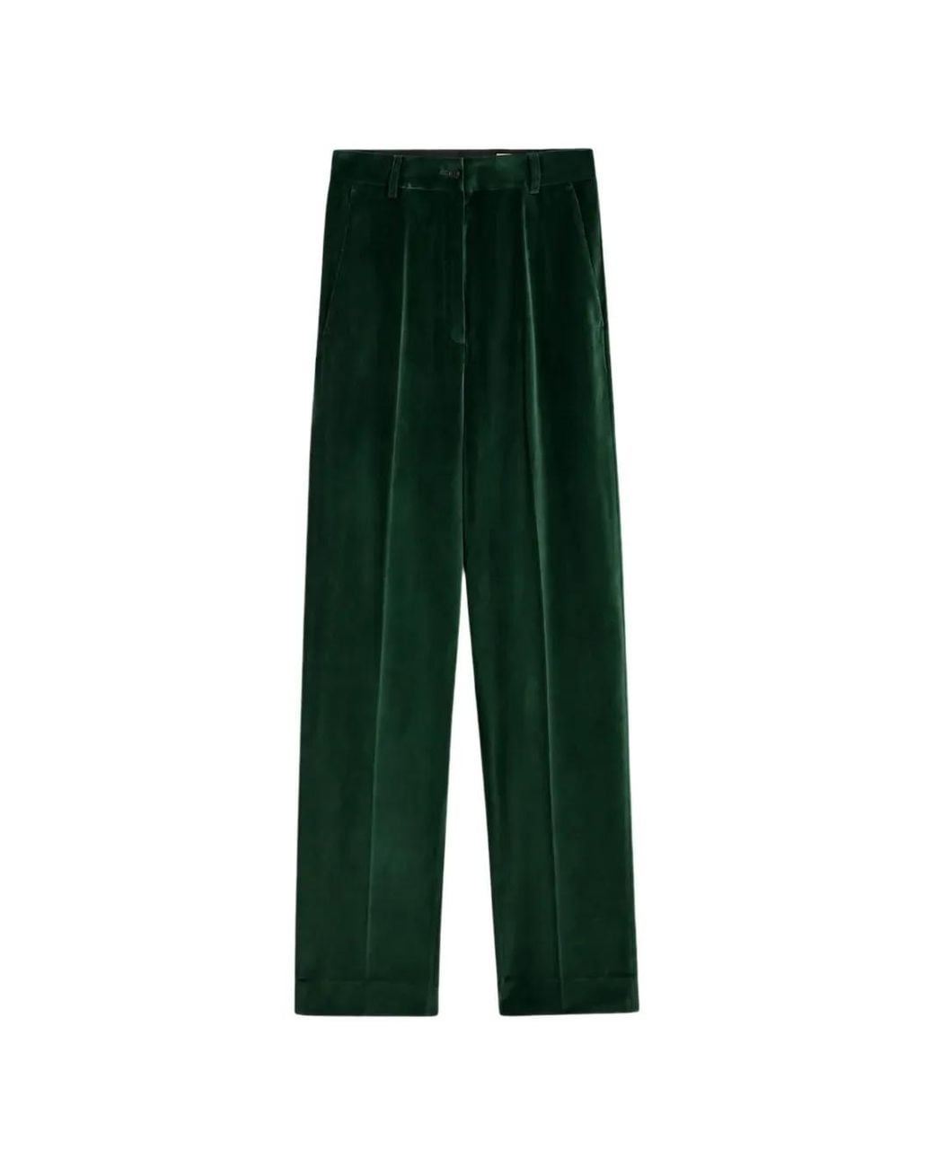 Pence Green Velvet Wide-Leg Trousers