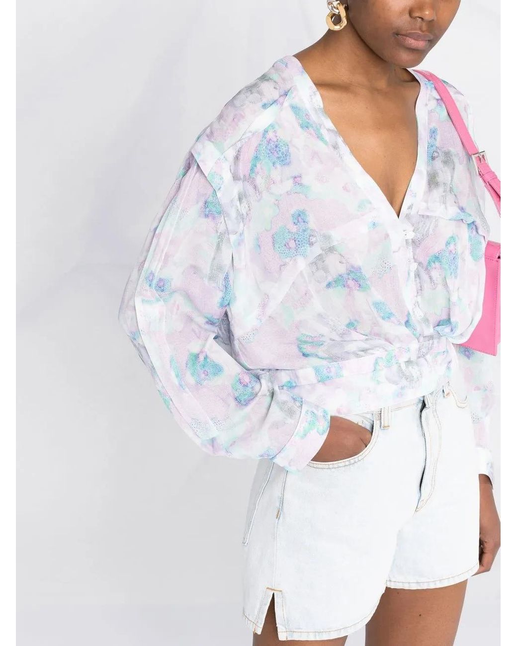IRO Blue Bluse Mit Blumenmuster