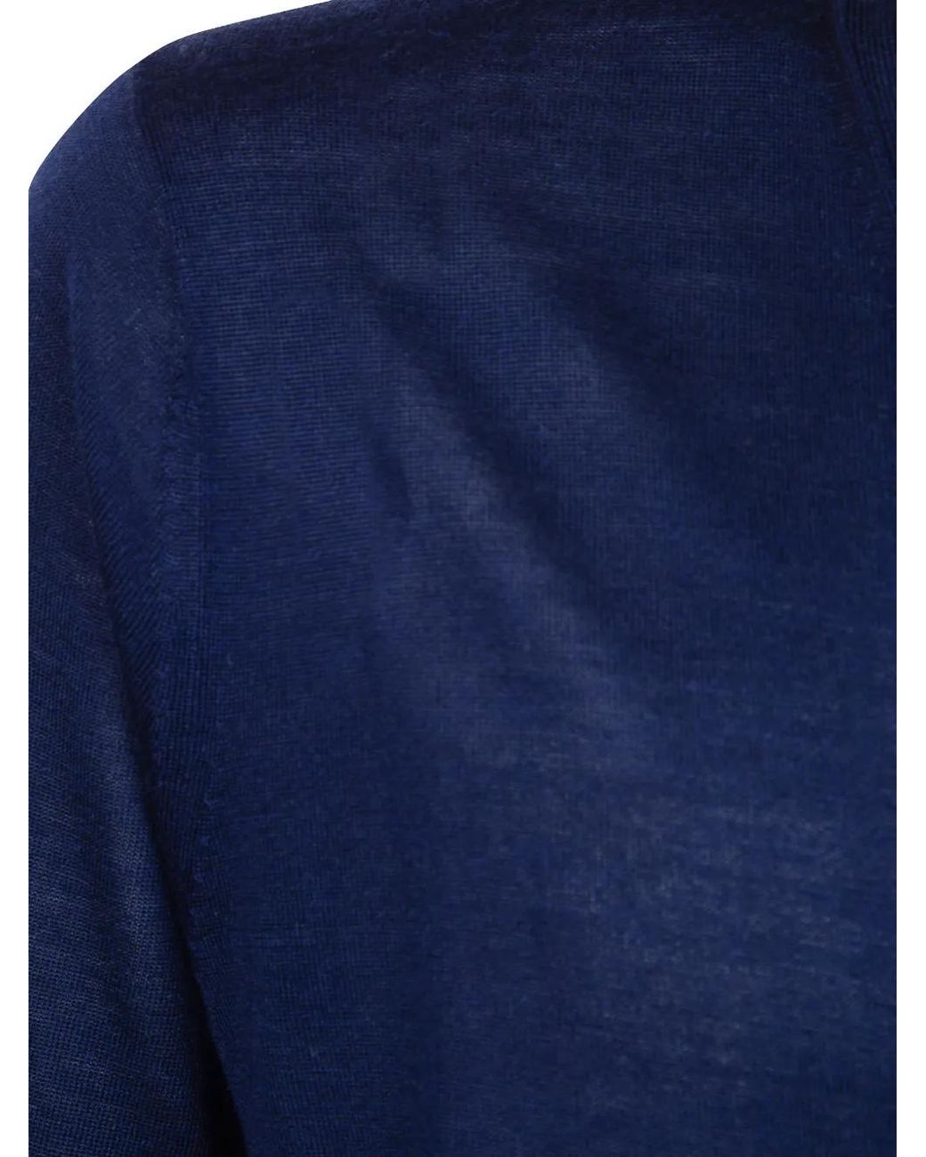 Ballantyne Blue Button V-Neck Cardigan for men