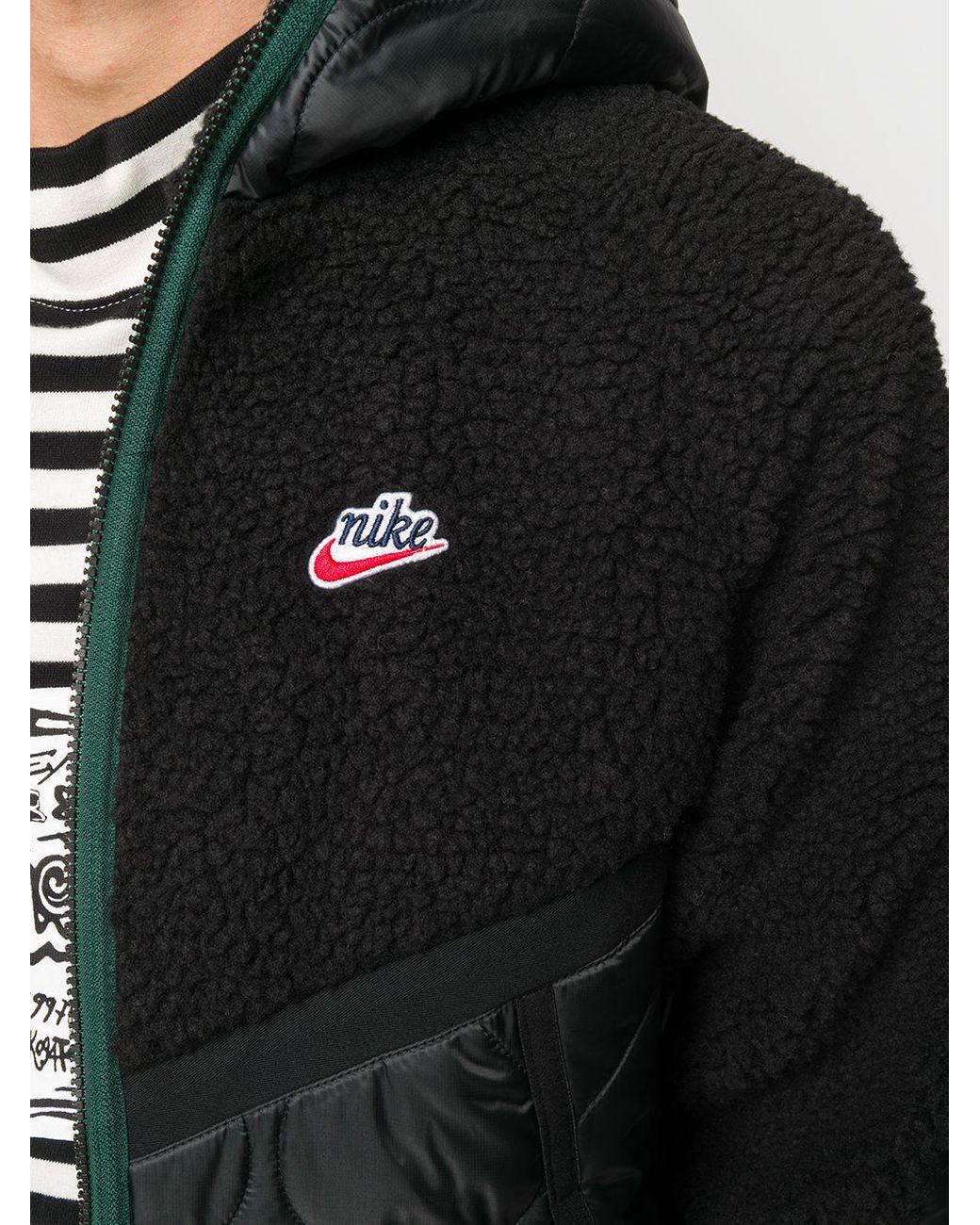 Nike Sportswear Heritage Fleece Jacket in Black for Men | Lyst