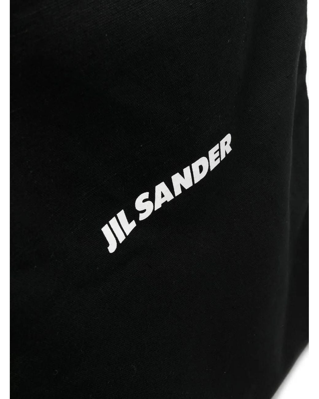 Jil Sander Black Tote Bag With Logo Print