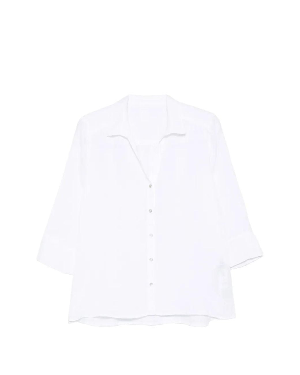 120% Lino White Buttoned Shirt