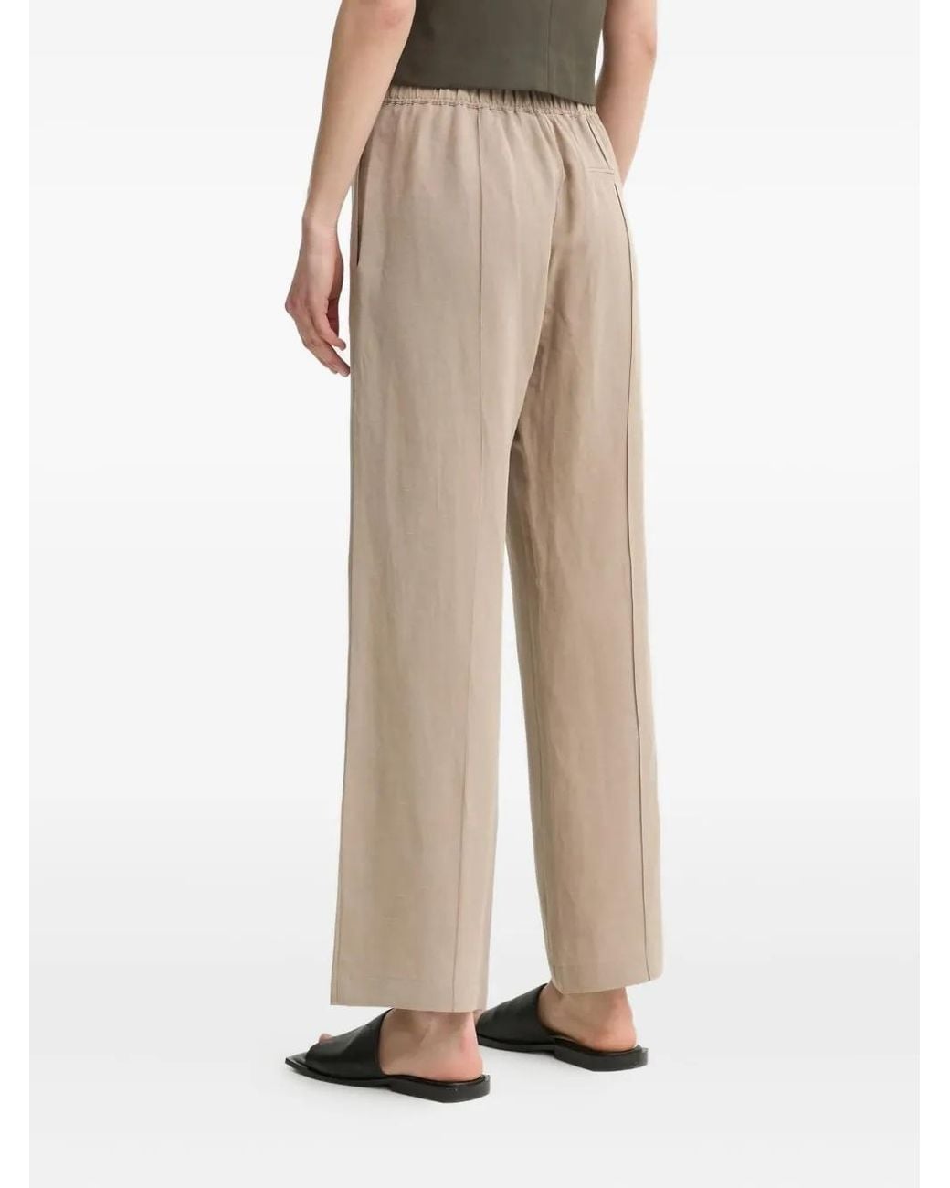 Samsøe & Samsøe Natural Elasticated Pleated-Front Trousers