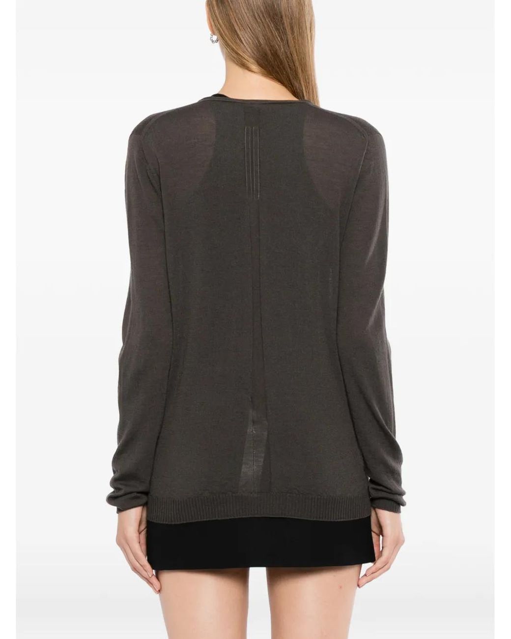 Rick Owens Black Tower Extreme V-Neck Pull Sweater