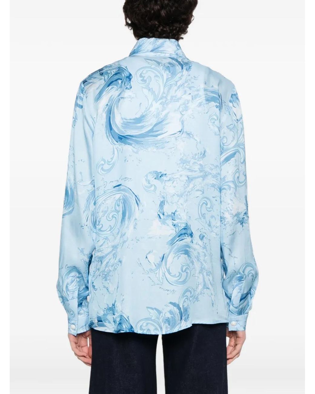 Versace Jeans Couture Blue Printed Shirt