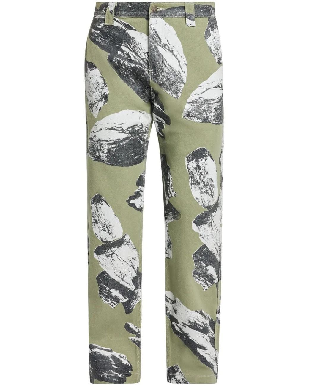 Market Green Talus Graphic-Print Cotton Trousers for men