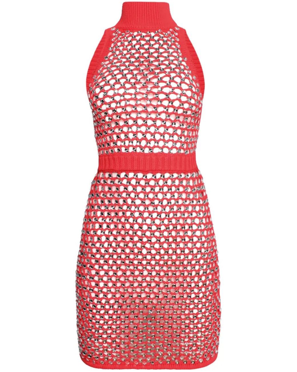 DIOTIMA Red Sly Open-Knit Minidress