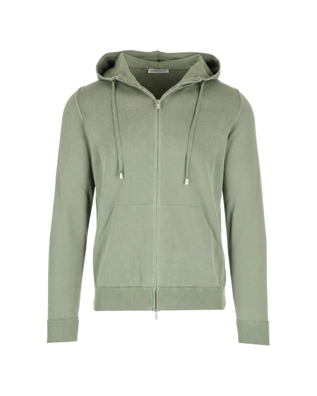 Al Duca D'aosta Green Zip-Up Drawstring Hoodie for men