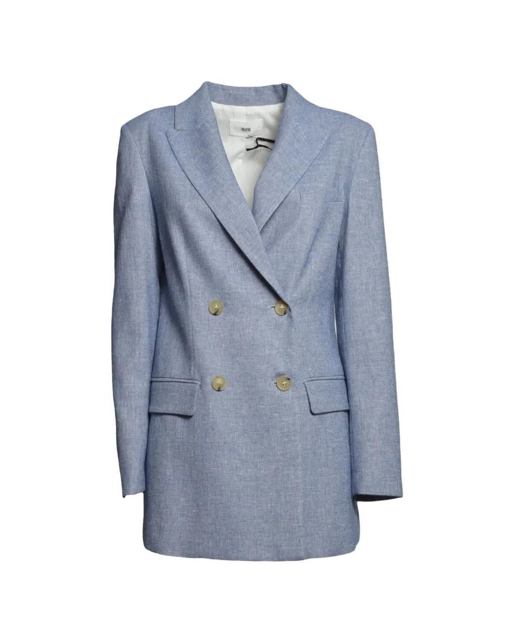 SOLOTRE Blue Double-Breasted Blazer