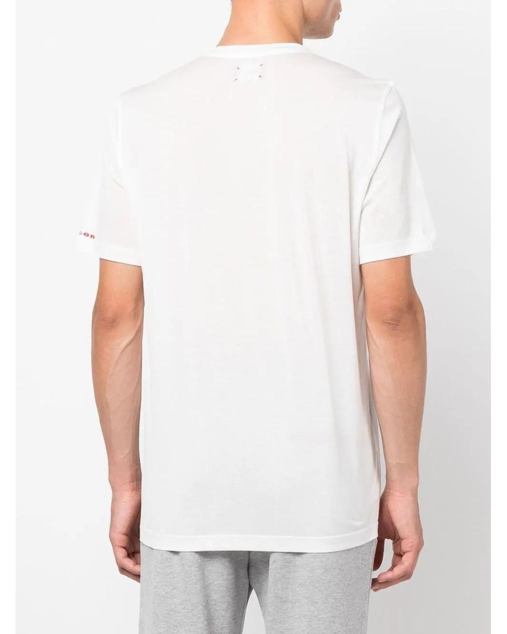 Kiton White Embroidered Logo T-Shirt for men