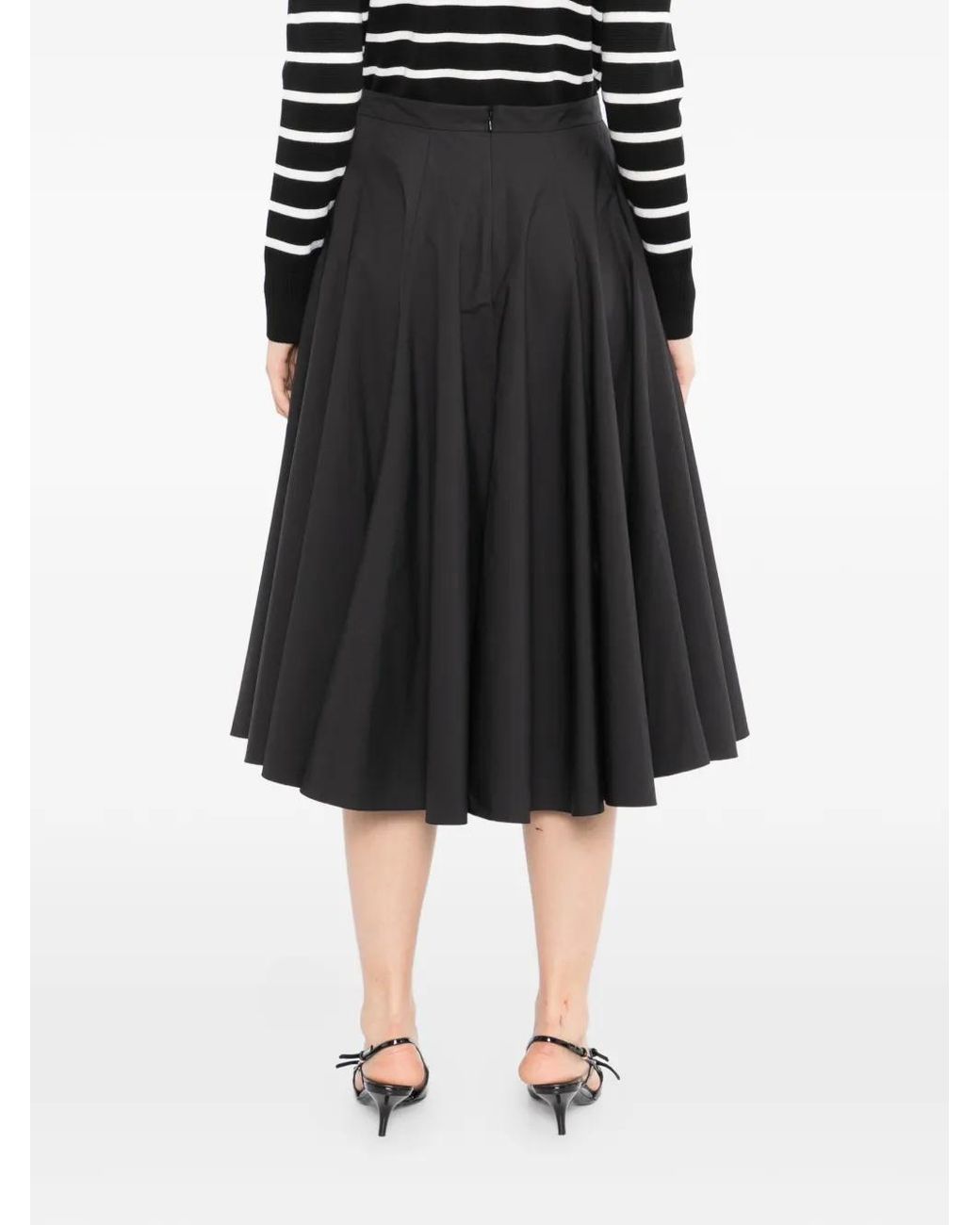 JNBY Black Draped Flared Skirt
