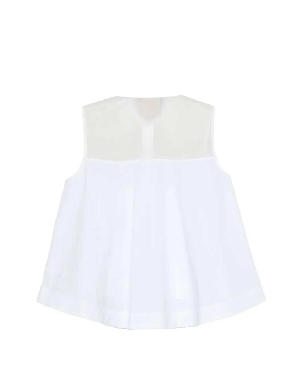 Semicouture White Button-Up Pleated Blouse