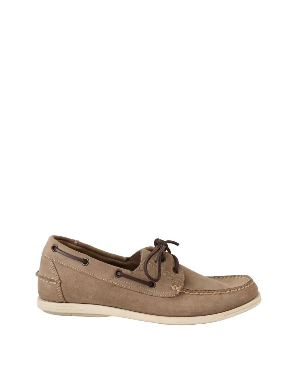 Pollini Brown Lace-Up Suede Loafers for men
