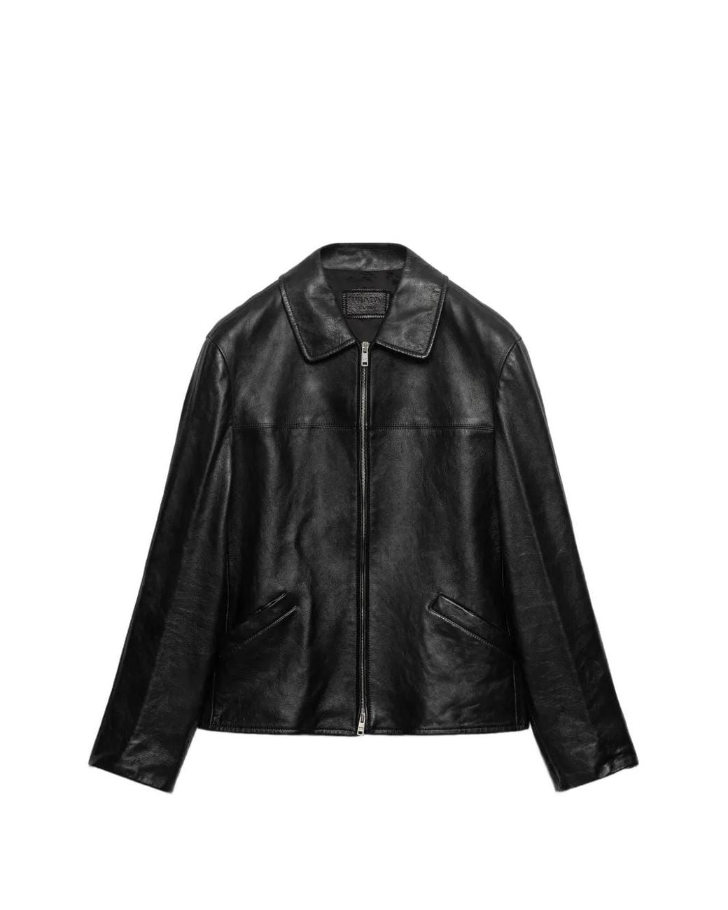 Prada Black Nappa Leather Blouson Jacket for men
