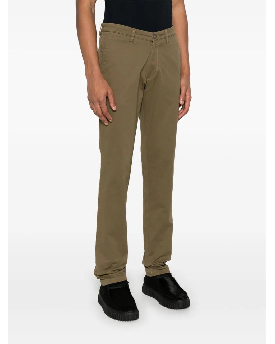 Remus Uomo Brown Logo-Patch Trousers for men