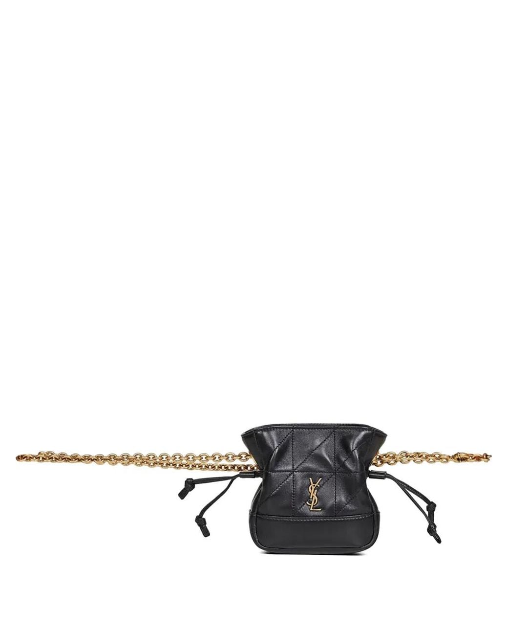 Saint Laurent Black Cassandre Chain Belt