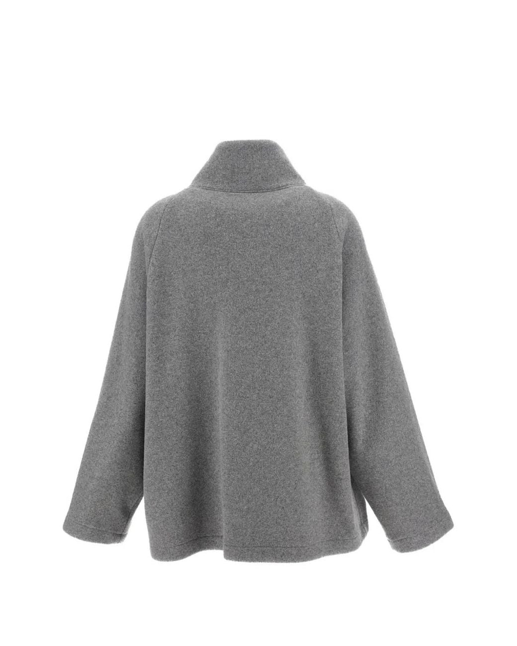 Barena Gray Zip-Up Patch-Pocket Cardigan