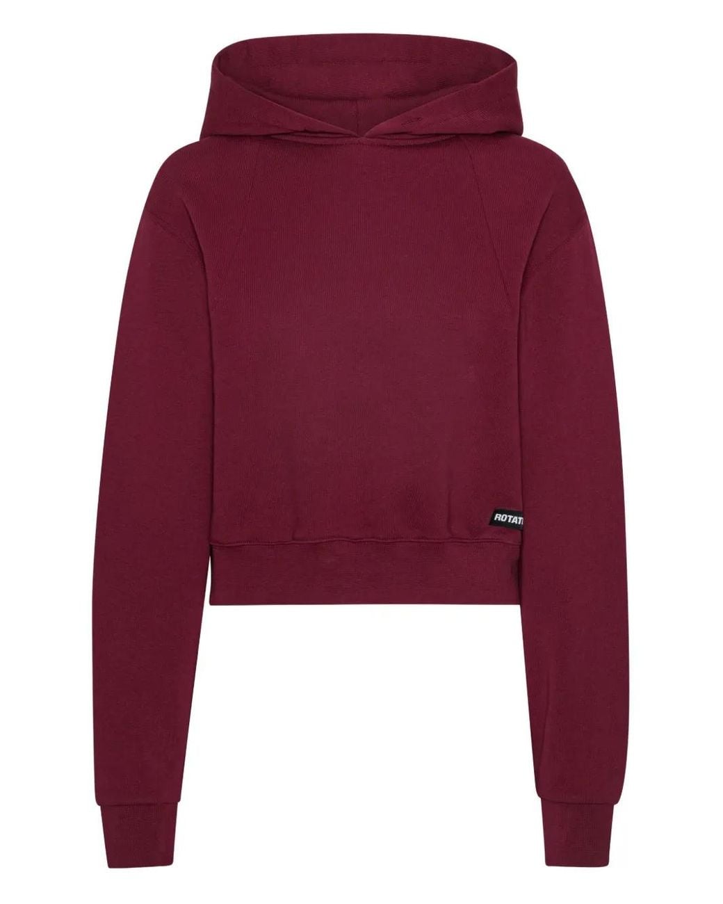 ROTATE BIRGER CHRISTENSEN Red Bordeaux-Hued Cropped Sweatshirt With Minimal Design