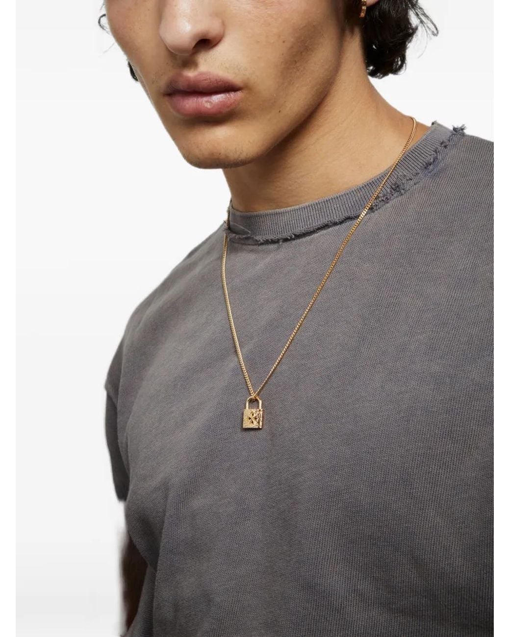 Emanuele Bicocchi Metallic Hammered Logo-Pendant Necklace