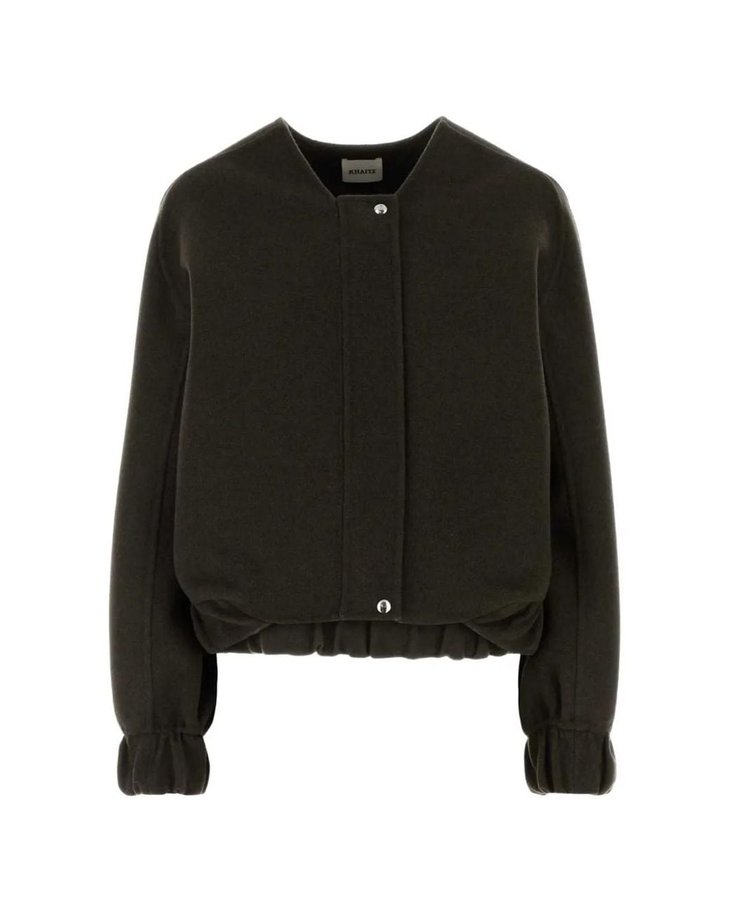 Khaite Black Cordan Elasticated-Hem Jacket