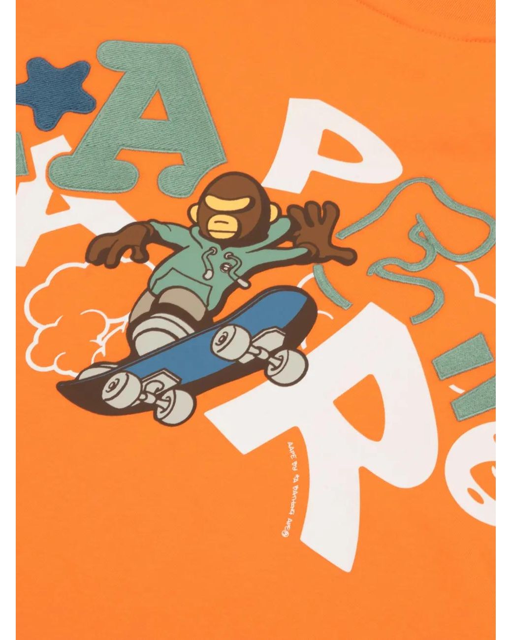 Aape By A Bathing Ape Orange Print T-Shirt for men