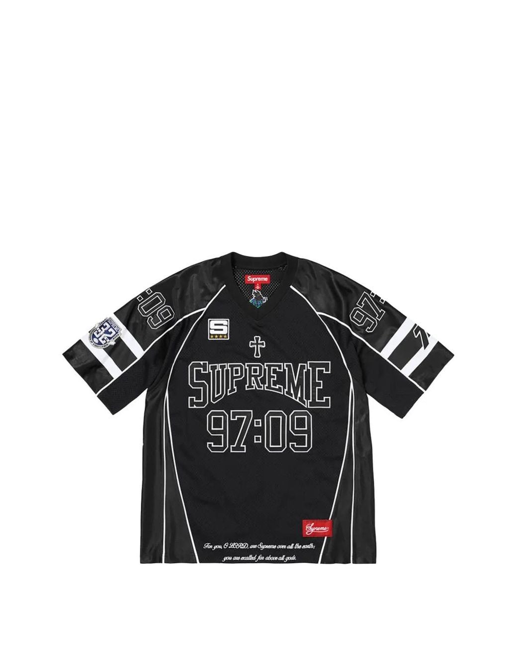 Supreme Black Disciples Football Jersey T-Shirt for men