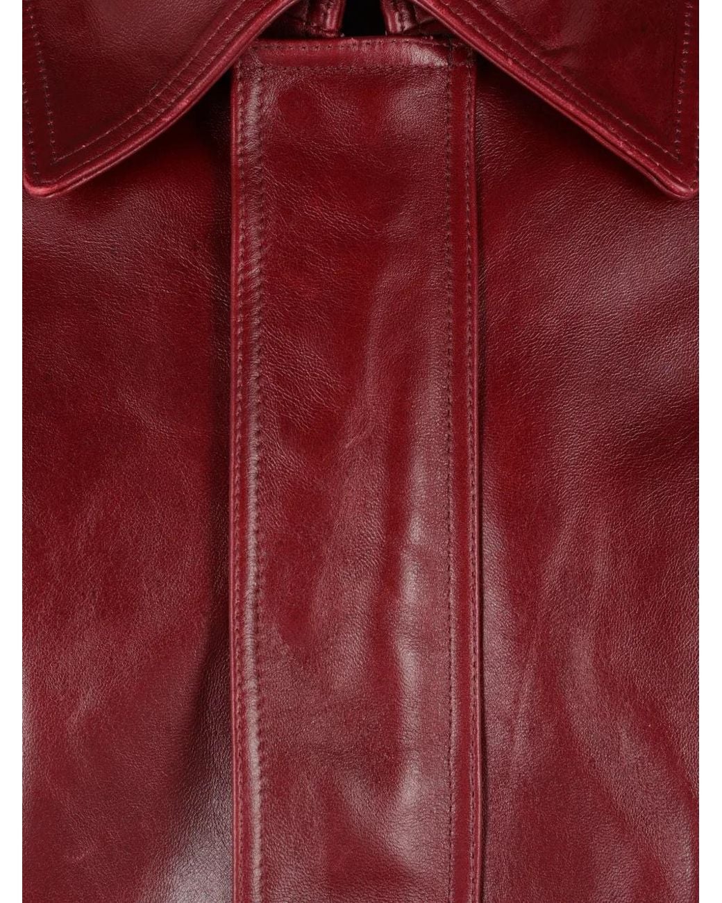 Willy Chavarria Red Os Hustler's Belted Leather Jacket
