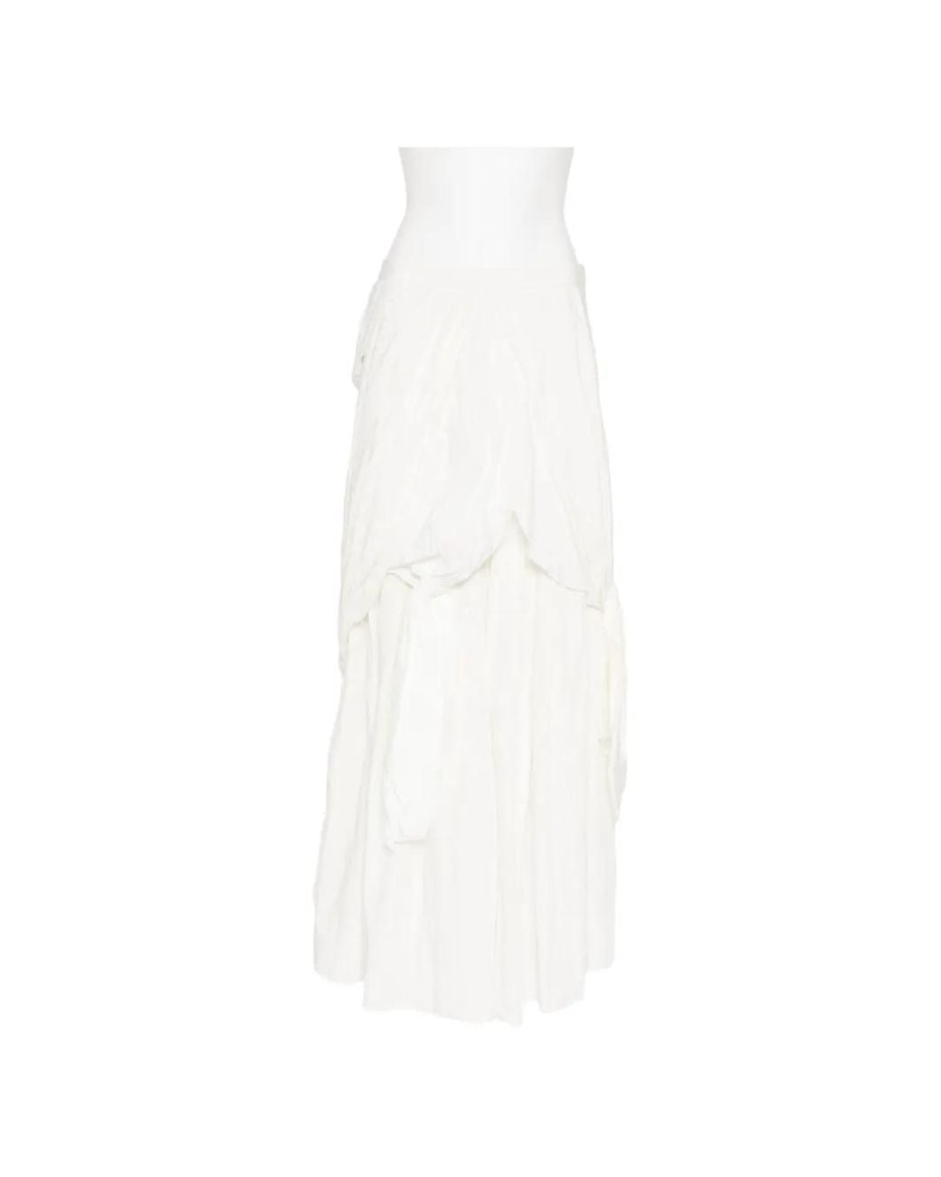 A Tentative Atelier White Layered Knot Skirt