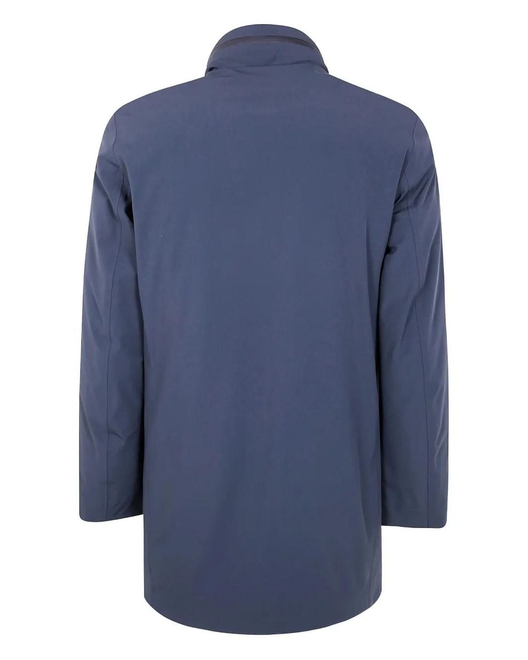 Rrd Blue Button-Fastening Logo-Plaque Coat for men