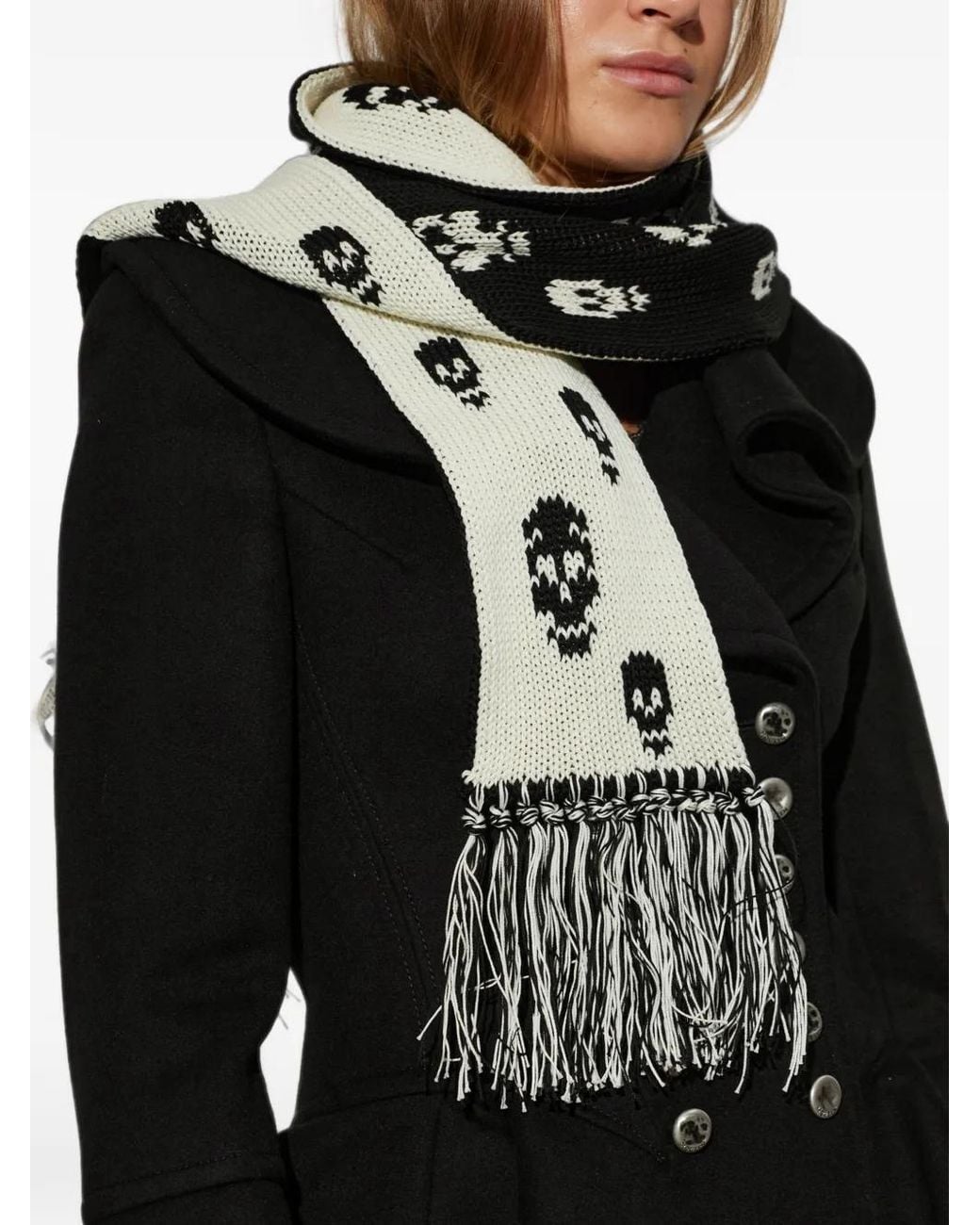 Sciarpa Con Frange di McQueen in Black