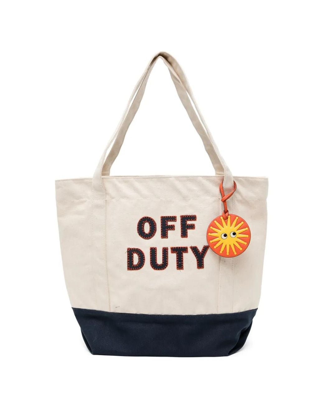 Anya Hindmarch White Logo-Patched Canvas Tote Bag