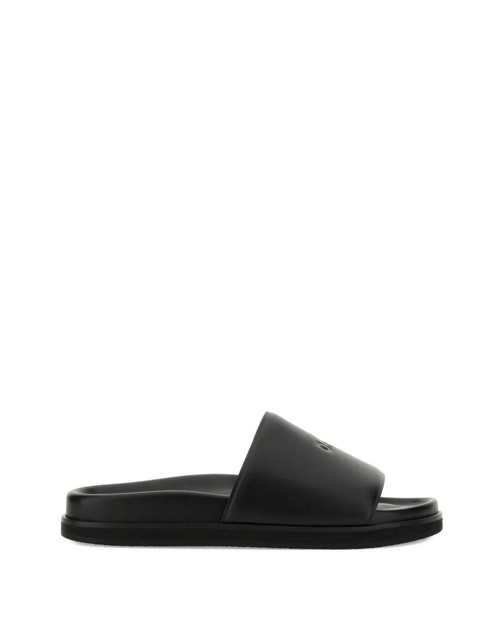 Off-White c/o Virgil Abloh Black Premium Leather Slide Sandal For for men