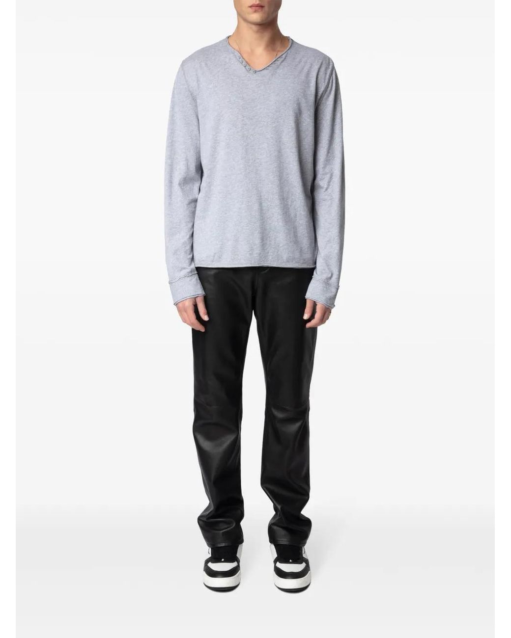 Tシャツ・カットソー ZADIG&VOLTAIRE MONASTIR LONGSLEEVES T-SHIRT Zadig & Voltaire Monastir Long-Sleeve T-Shirt in Gray for