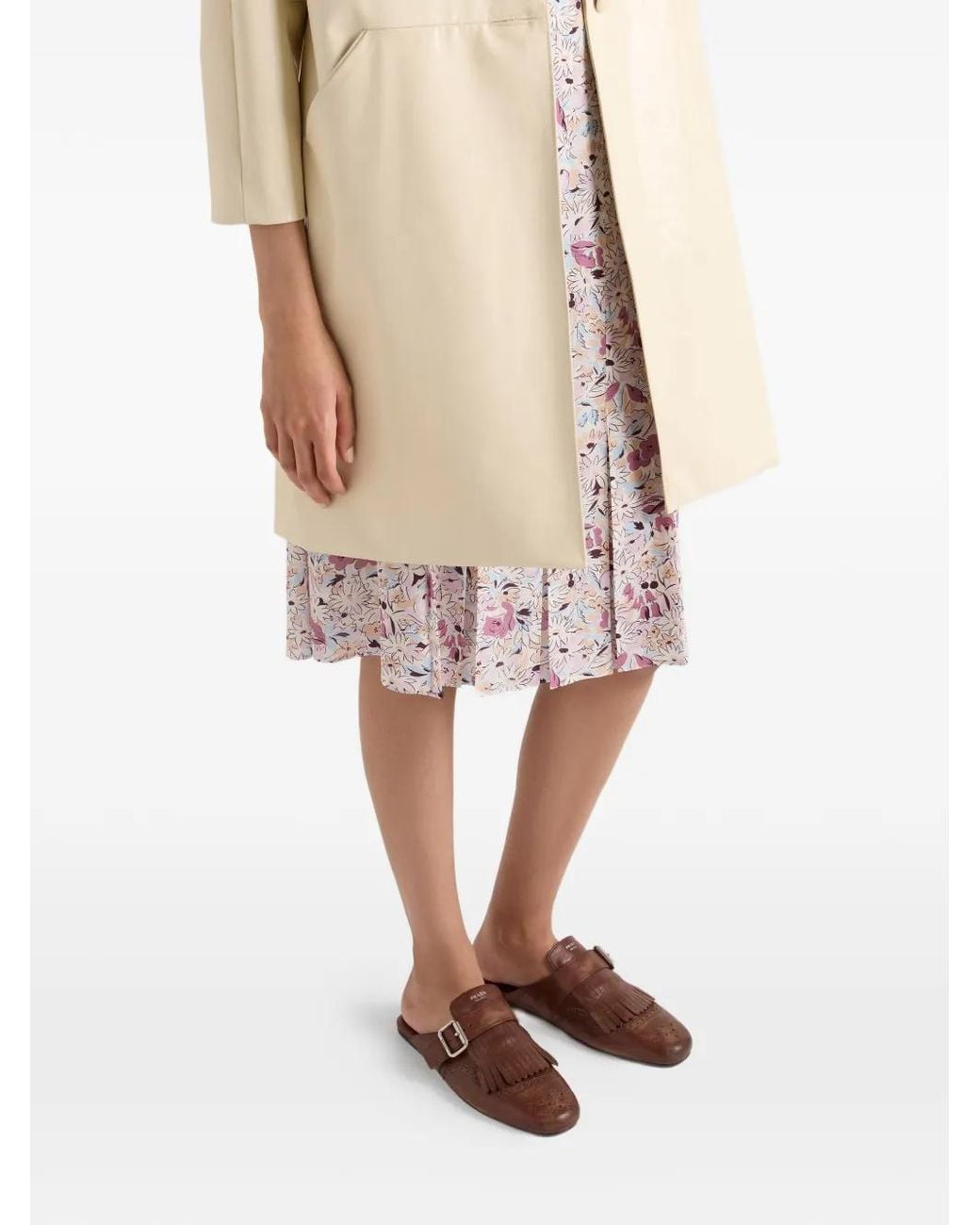 Robe À Fleurs Prada en coloris White