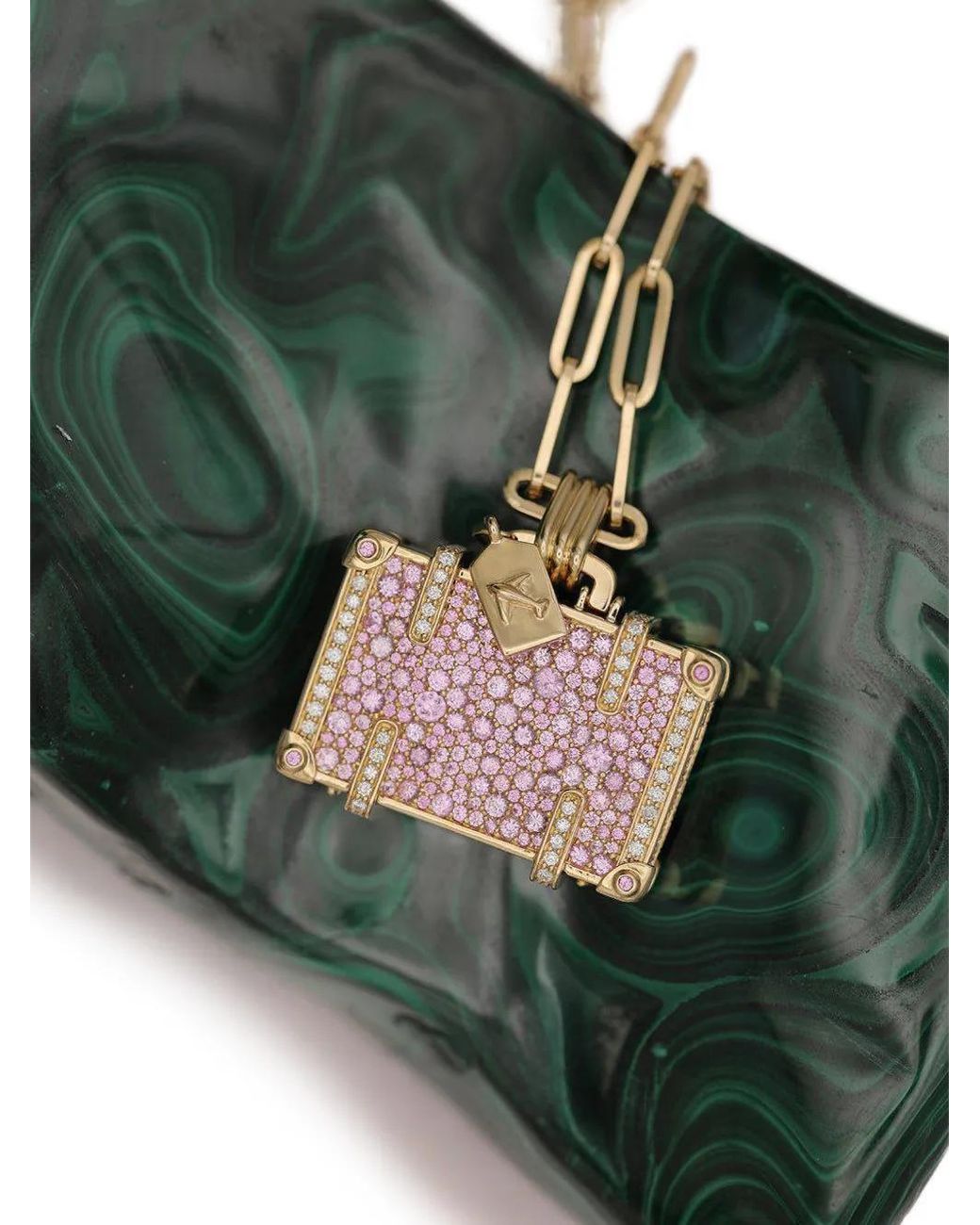 Nevernot Metallic Collier En Diamants Et Saphirs Rose