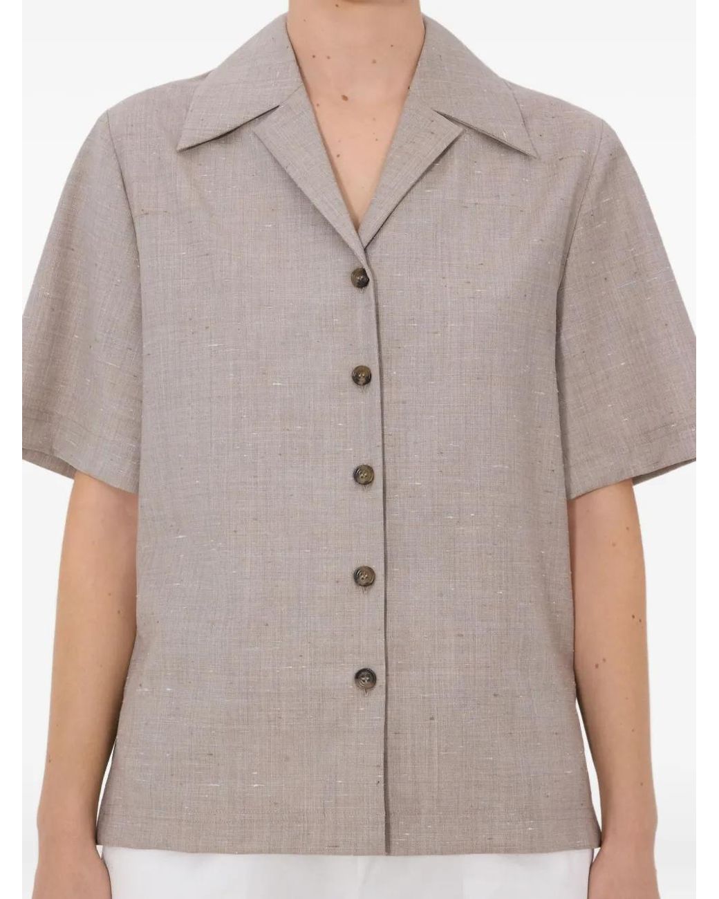 Loulou de Saison Pink Button Short-Sleeve Shirt