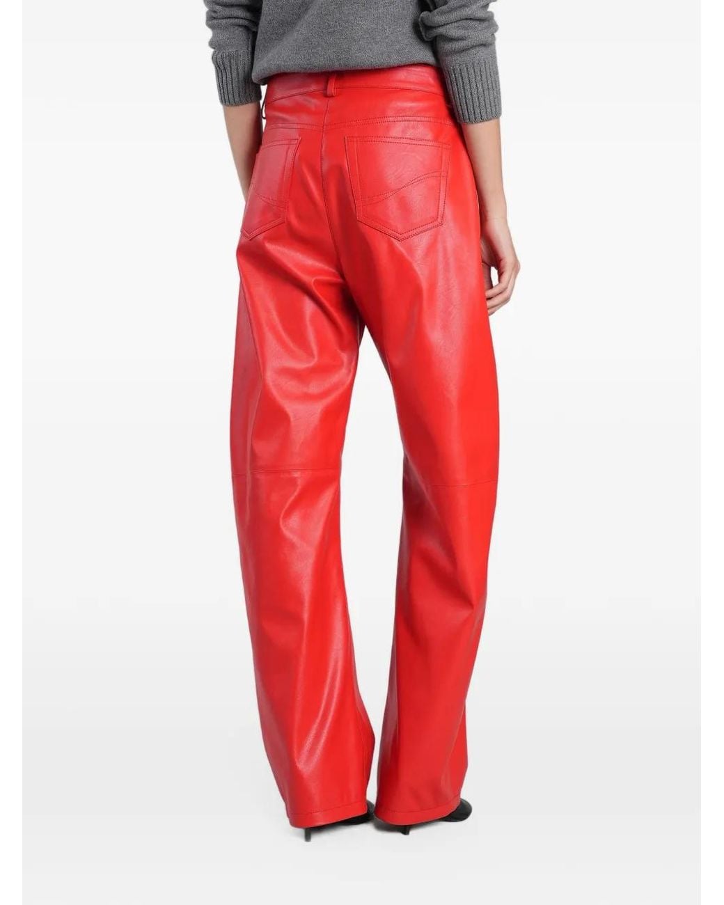 Stella McCartney Red Straight-Leg Trousers