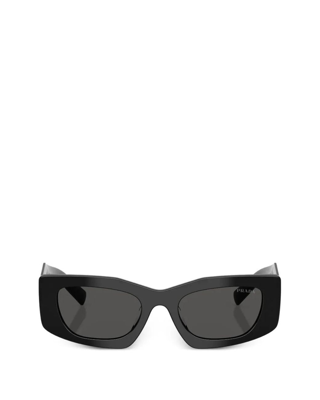 Prada Gray Geometric-Frame Sunglasses