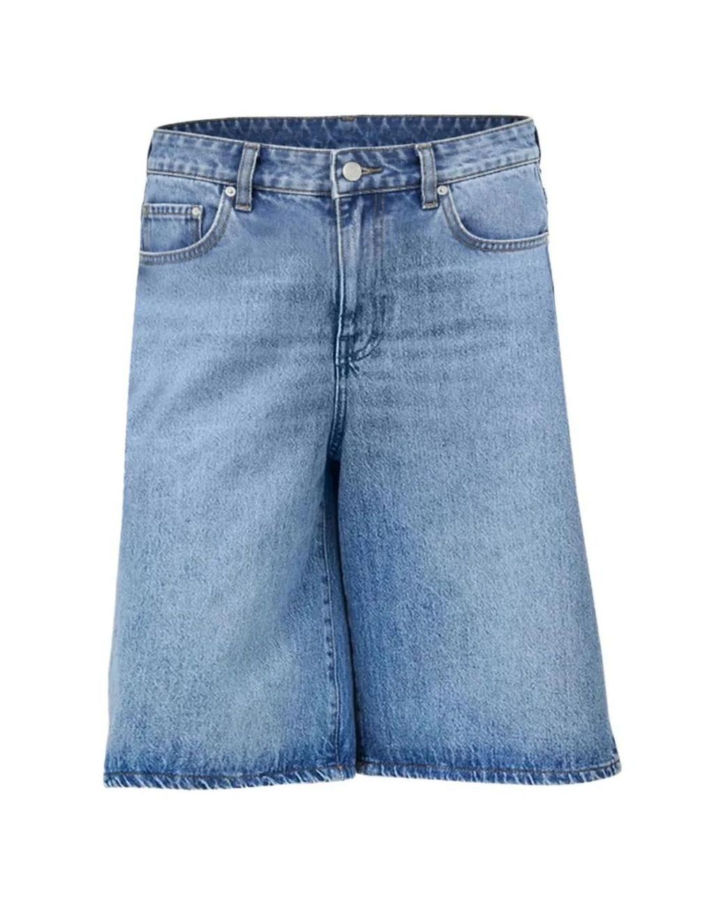 Benetton Blue Faded-Effect Denim Shorts